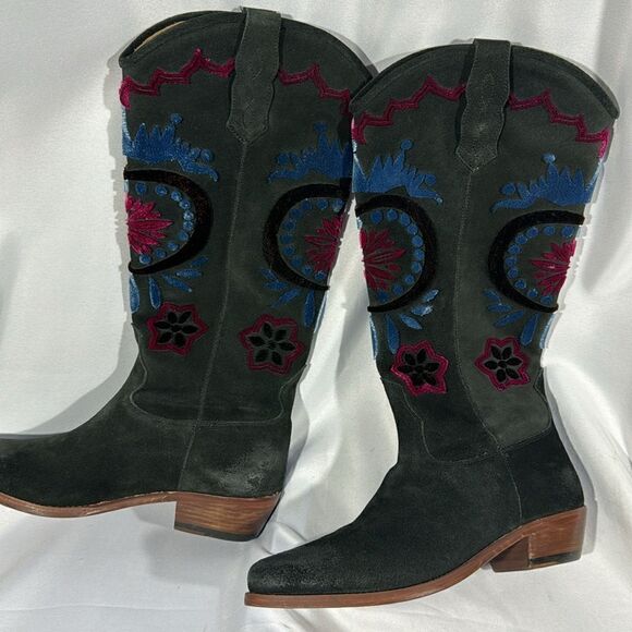 FREE PEOPLE ROUNDHOUSE STICH BOOTS BLACK COMBO SIZE 39.5 EU NWT - Picture 14 of 14